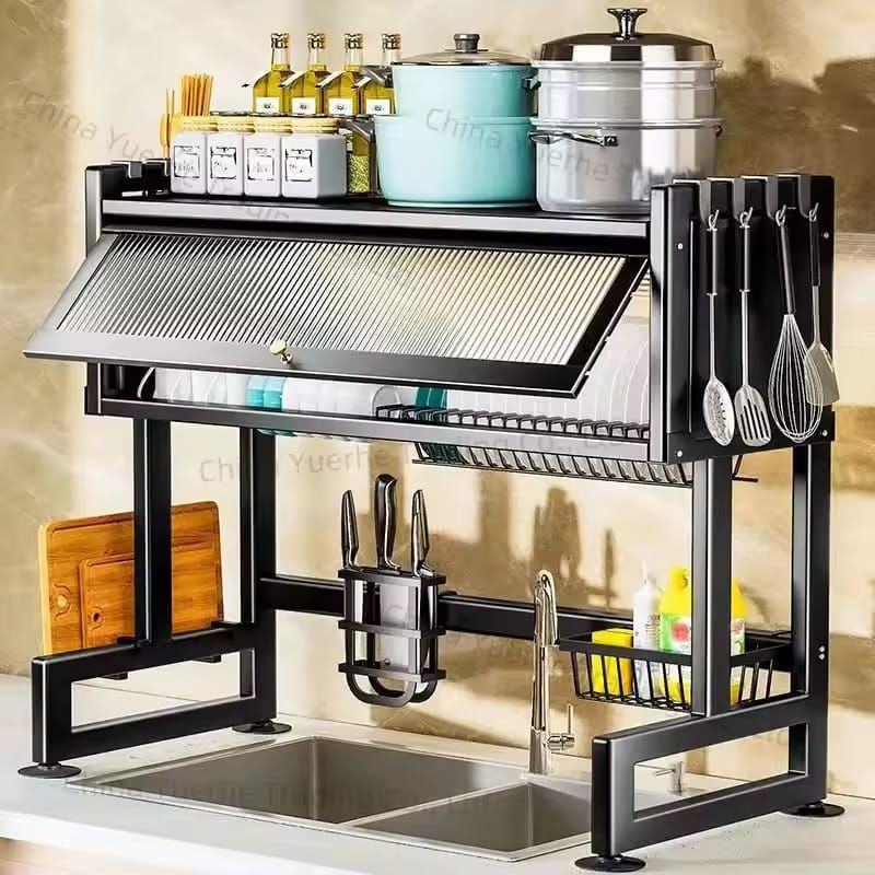 85cm Double-Covered Over-the-Sink Dish Rack