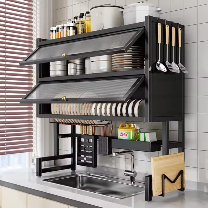 Premium 85cm Double-Covered Over-the-Sink Rack